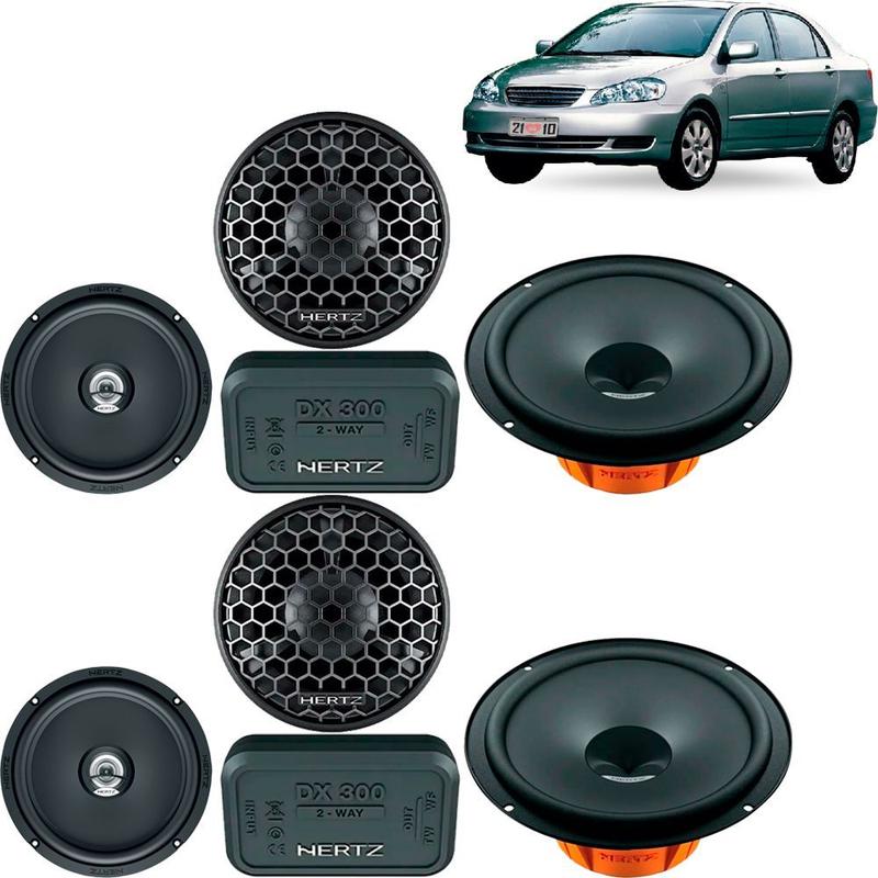 Kit Alto Falante Corolla 03 a 14 Hertz Dieci Dsk165 + Dcx165